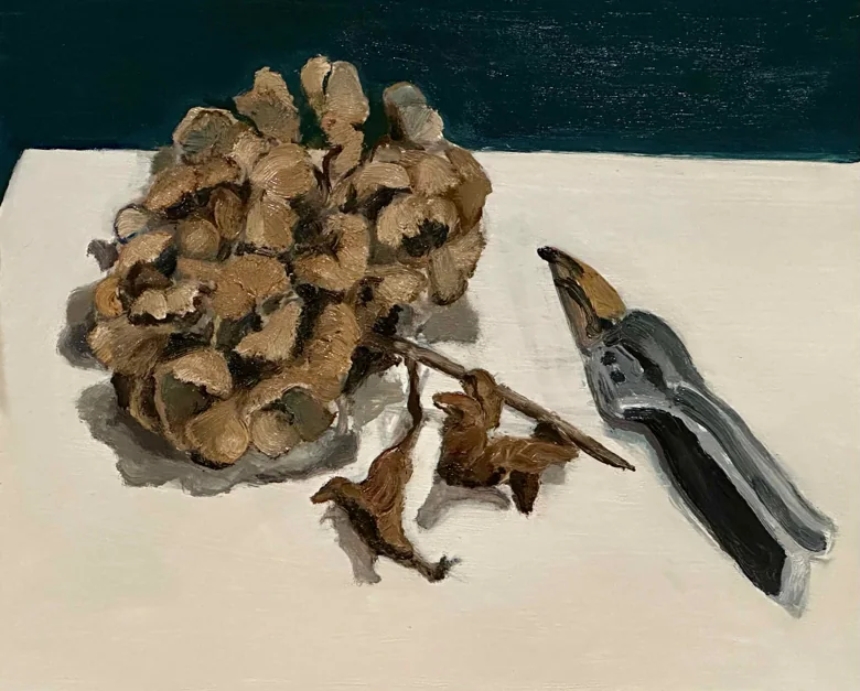 Hydrangea and secateurs, by Jane Haycock